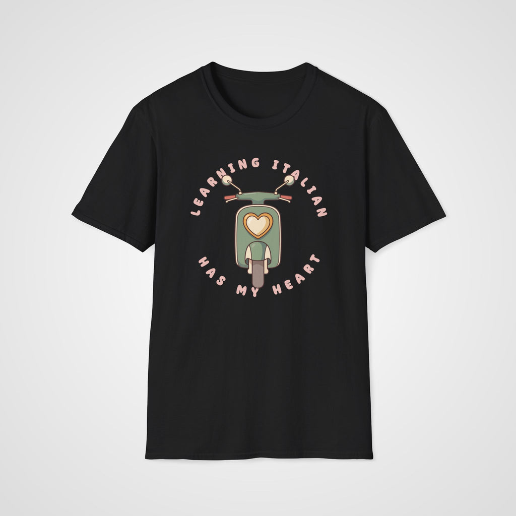 Italian Has My Heart T-Shirt in Black