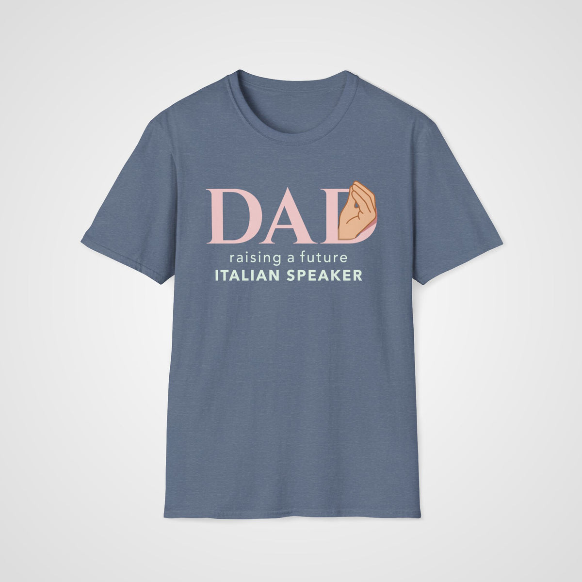Italian Learner Dad T-Shirt in Heather Indigo