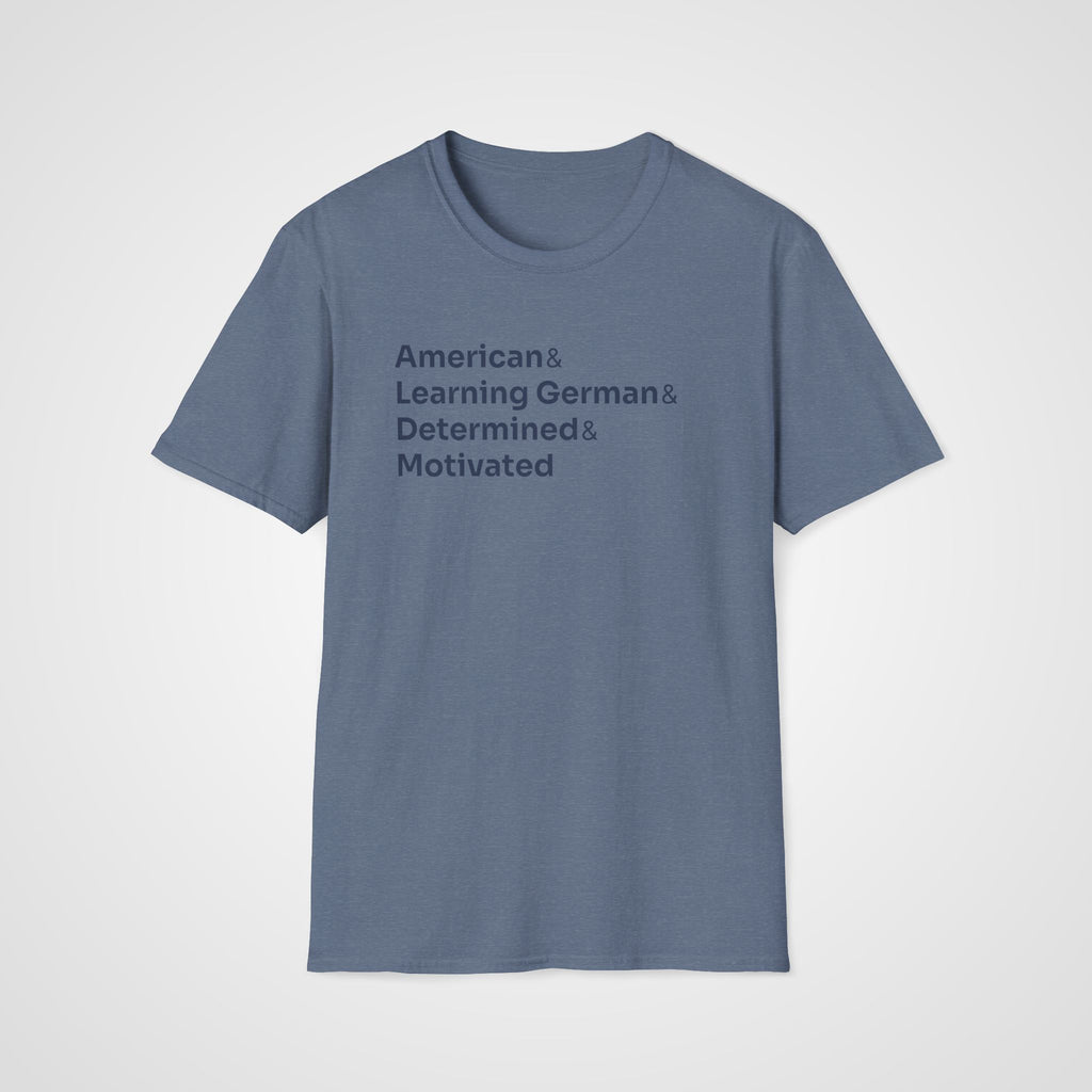German Learner T-Shirt in Heather Indigo