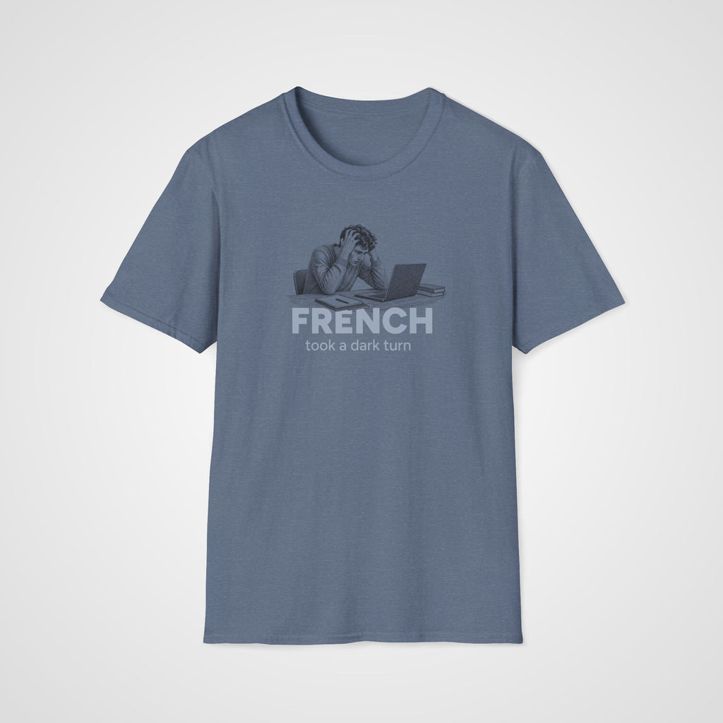 French Dark Turn T-Shirt in Heather Indigo