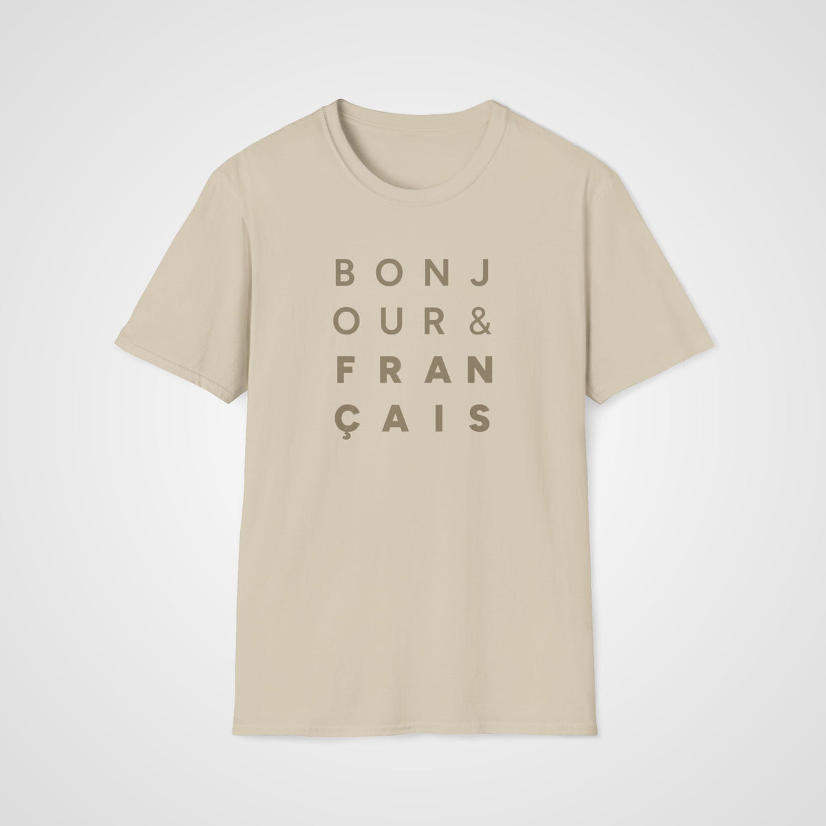 Bonjour & Français T-Shirt in Sand