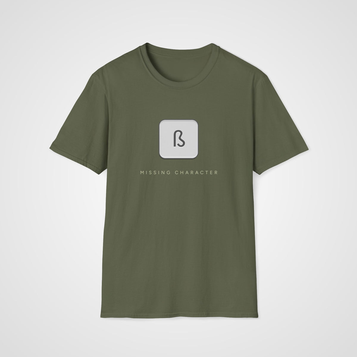 Missing ß Key German T-Shirt in Military Green