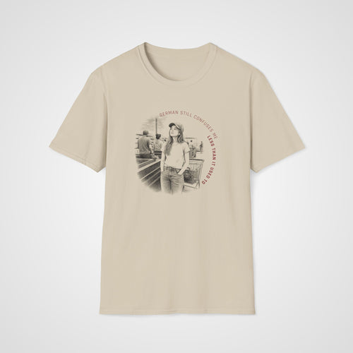 Confused by German T-Shirt in Sand