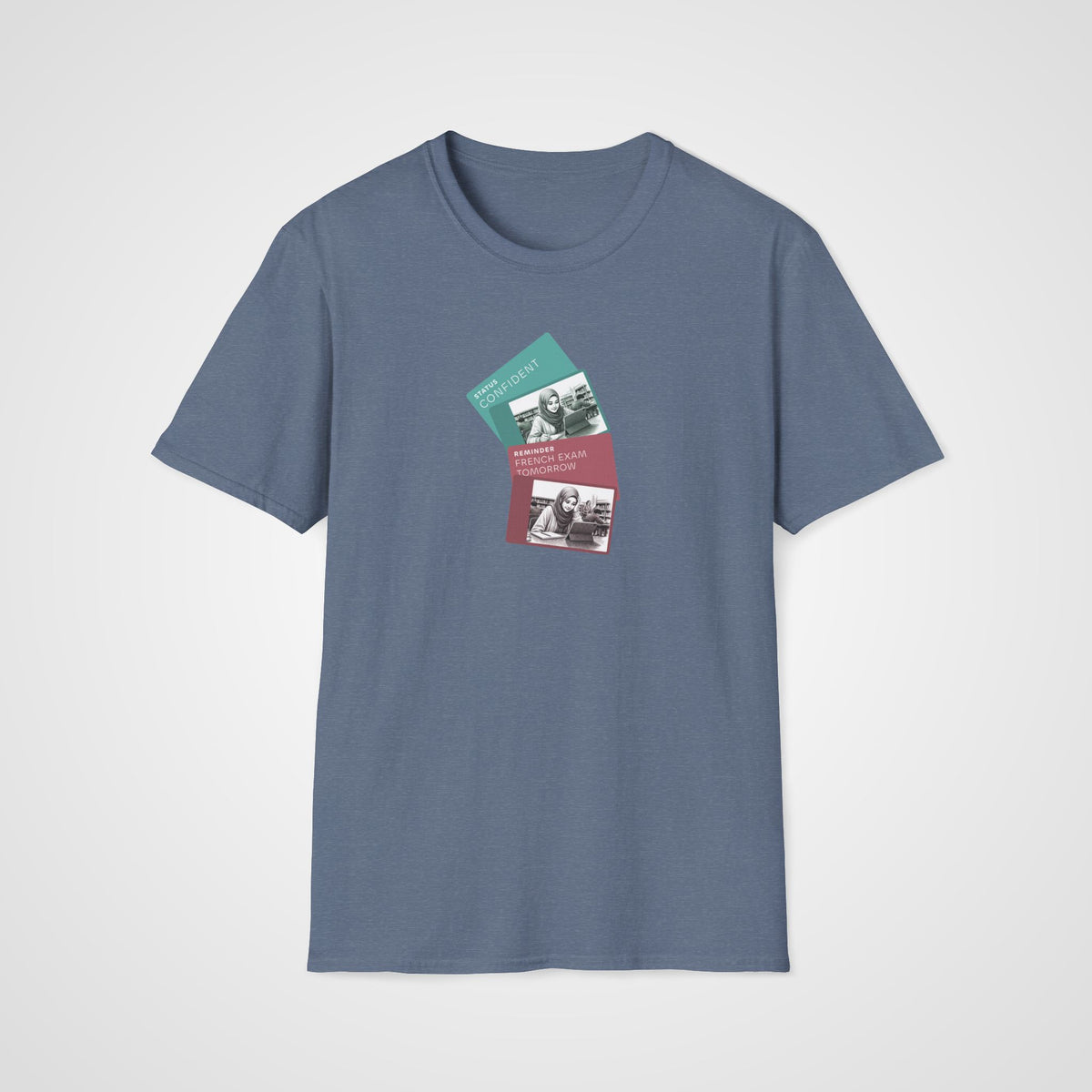 French Exam Tomorrow T-Shirt in Heather Indigo