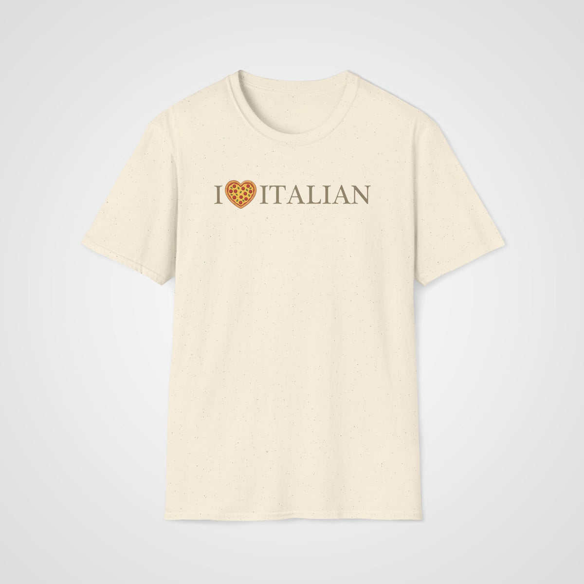 I Love Italian Pizza Heart T-Shirt in Natural