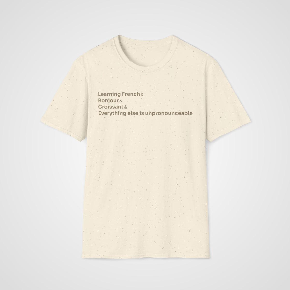 Bonjour Croissant French T-Shirt in Natural