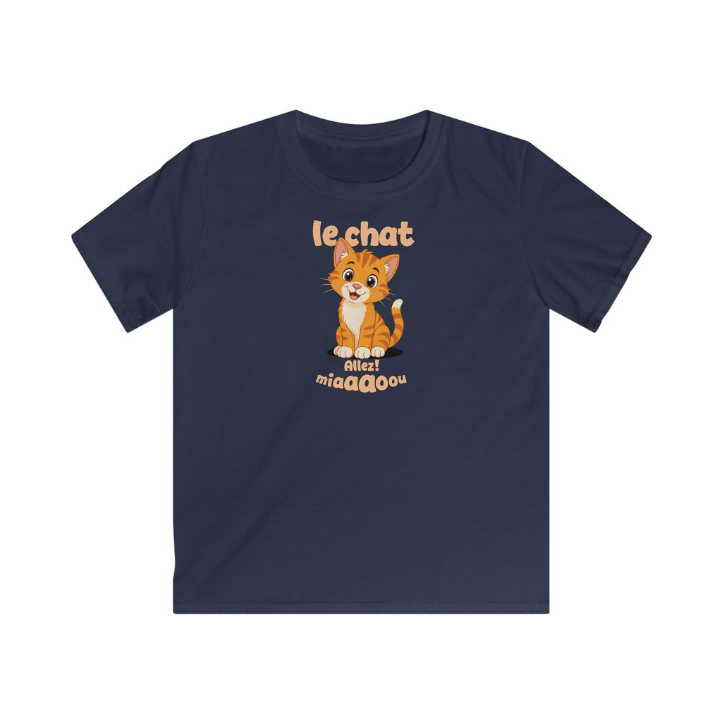 Le Chat Miaaaou Kids T-Shirt in Navy