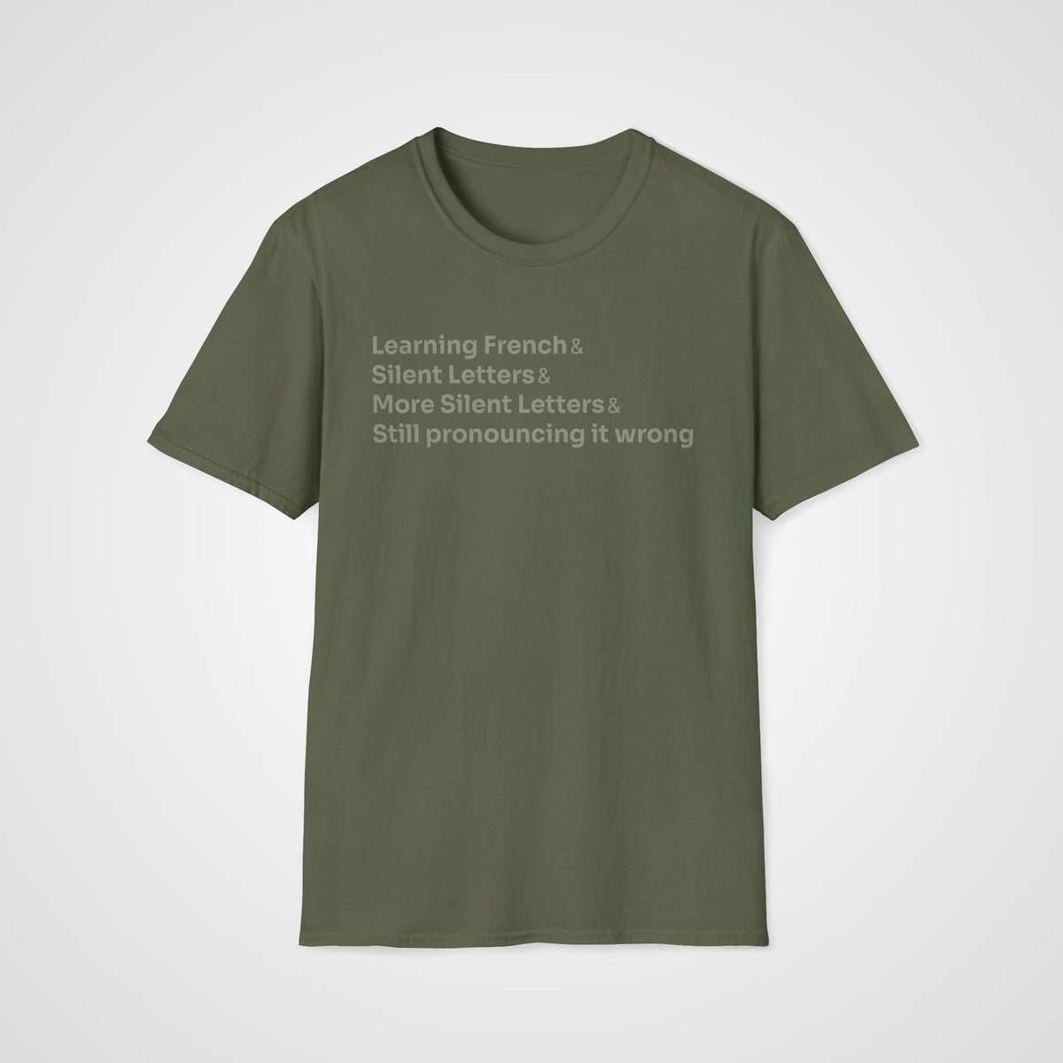 Silent Letters French T-Shirt in Military Green