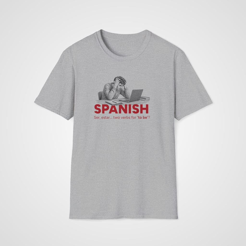 Two Verbs for To Be T-Shirt in Sport Gray