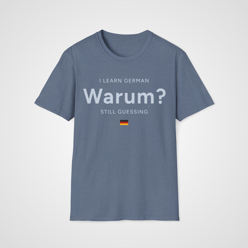 Warum German? T-Shirt in Heather Indigo