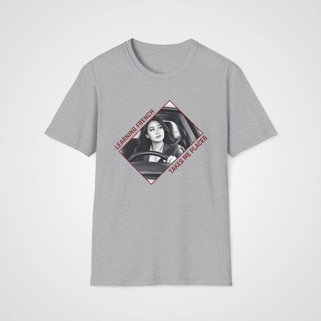 French takes me Places T-Shirt in Sport Gray