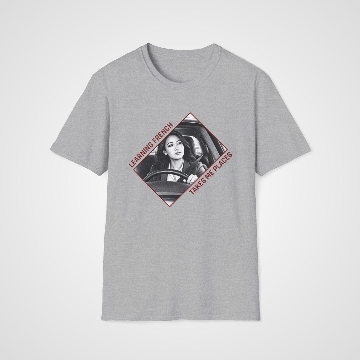 French takes me Places T-Shirt in Sport Gray