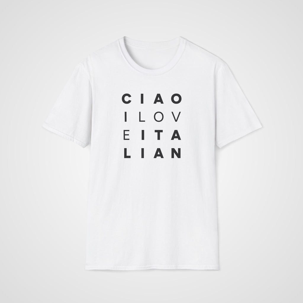 Ciao I Love Italian T-Shirt in White