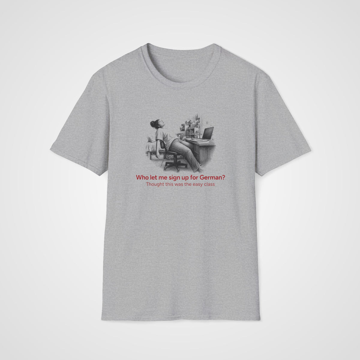 Signed Up for German T-Shirt in Sport Gray