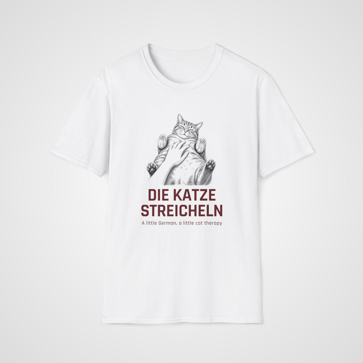 Die Katze Streicheln T-Shirt in White