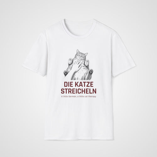 Die Katze Streicheln T-Shirt in White