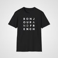 Bonjour & French T-Shirt in Black