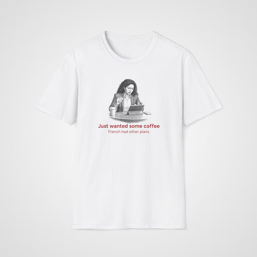 Coffee vs French T-Shirt in White