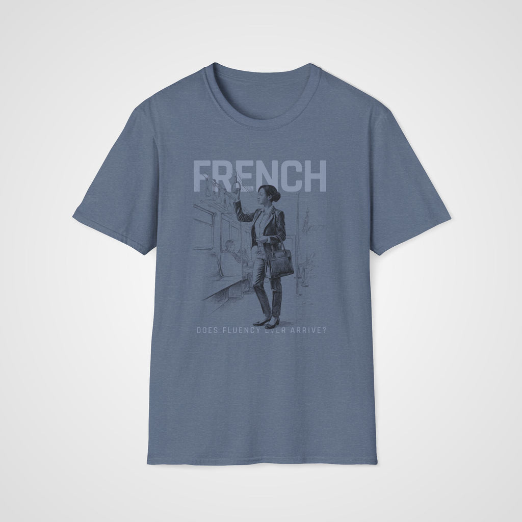 Waiting for Fluency T-Shirt in Heather Indigo