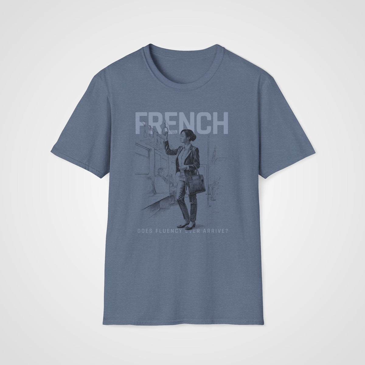 Waiting for Fluency T-Shirt in Heather Indigo