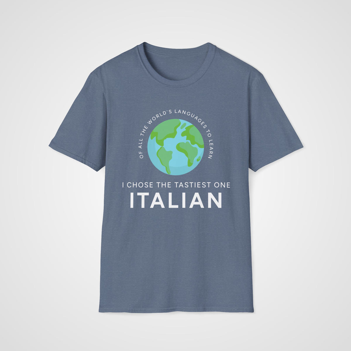 Italian Tastiest Language T-Shirt in Heather Indigo