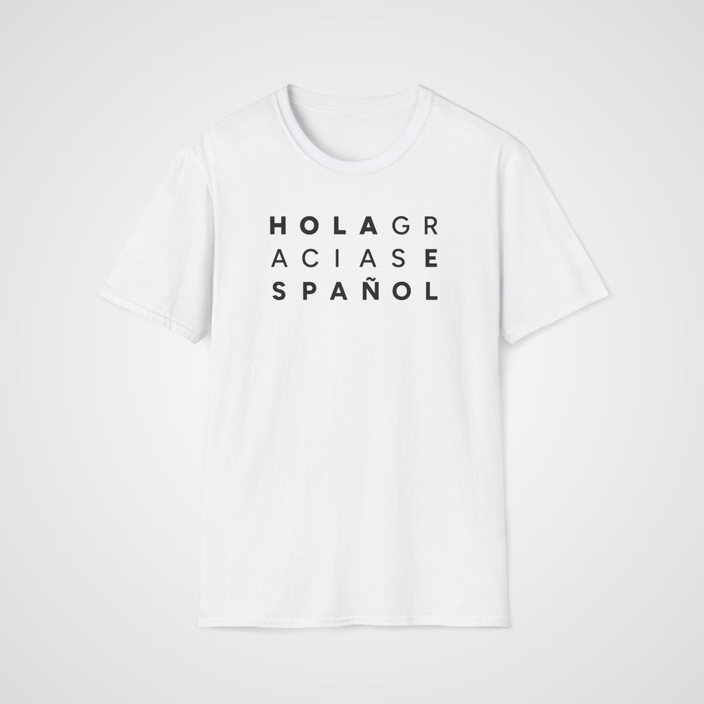 Hola Gracias Español T-Shirt in White
