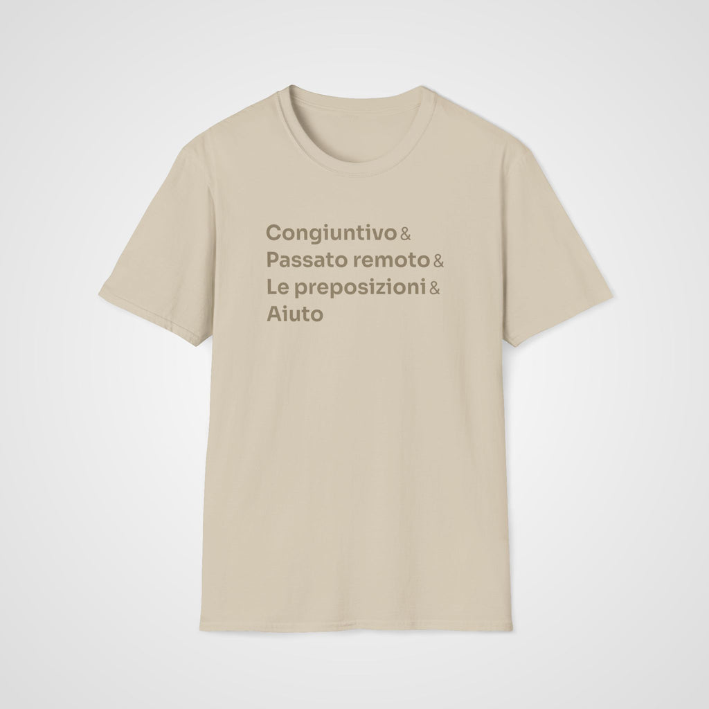 Italian Grammar Aiuto T-Shirt in Sand