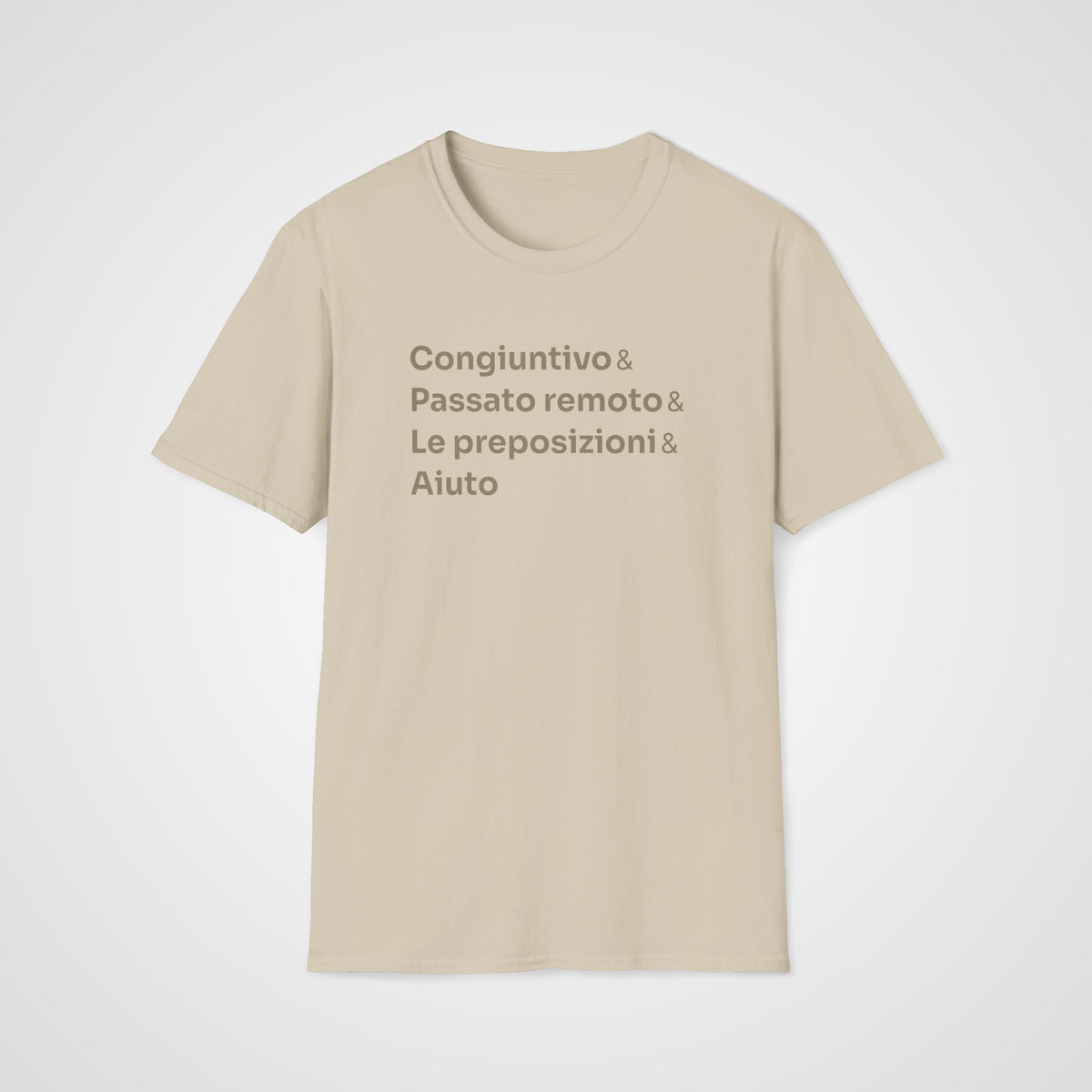 Italian Grammar Aiuto T-Shirt in Sand