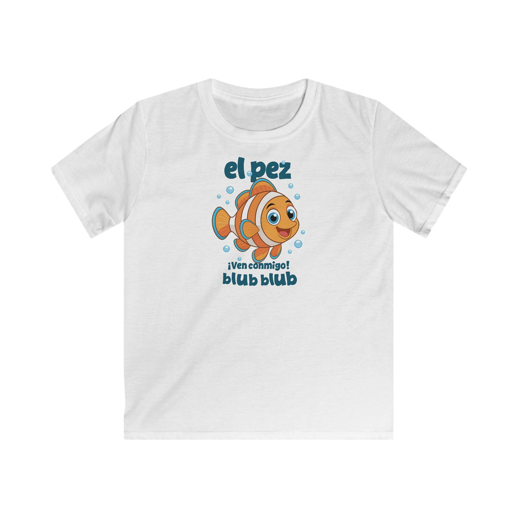El Pez Blub Blub Kids T-Shirt in White