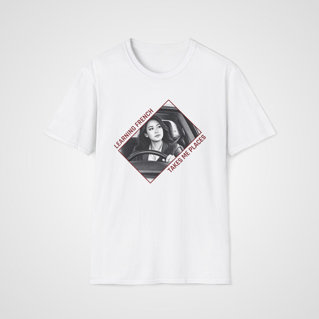 French takes me Places T-Shirt in White