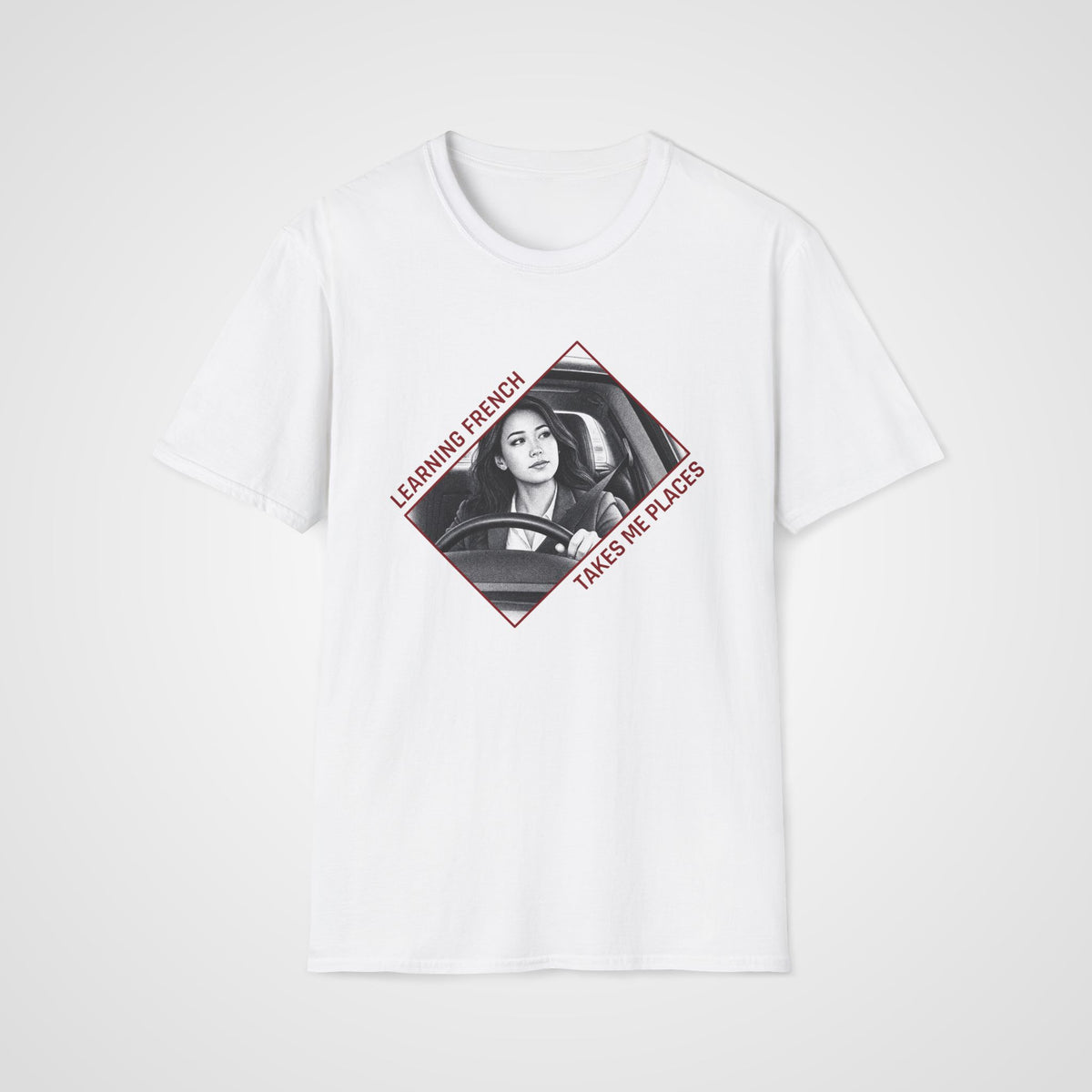 French takes me Places T-Shirt in White