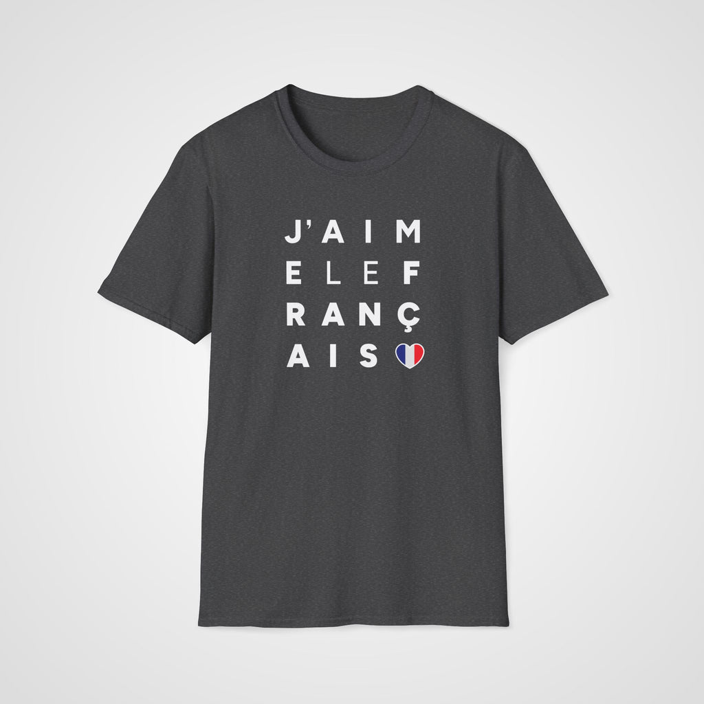 J'aime le Français T-Shirt in Dark Heather