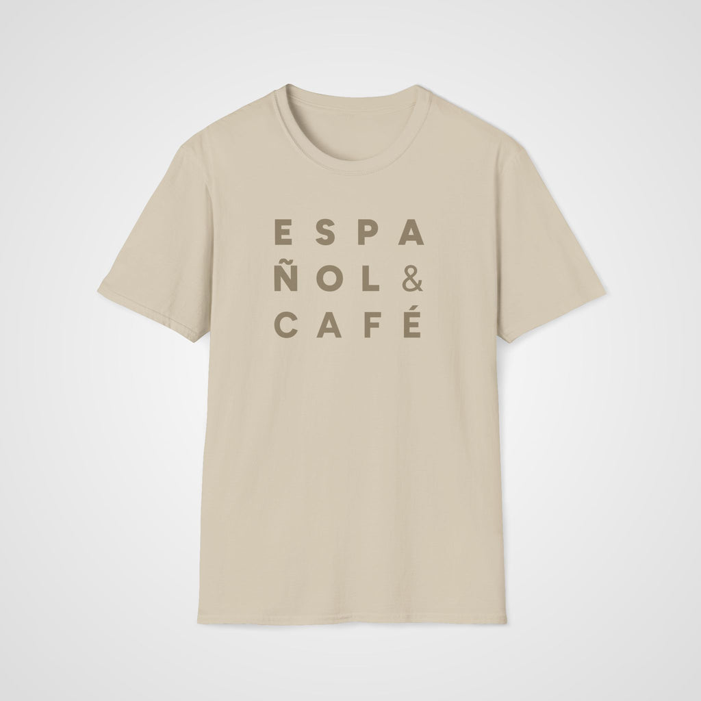 Español & Café T-Shirt in Sand