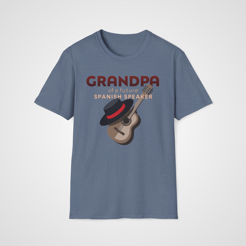 Spanish Learner Grandpa T-Shirt in Heather Indigo