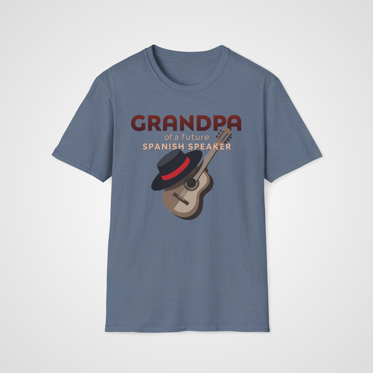 Spanish Learner Grandpa T-Shirt in Heather Indigo