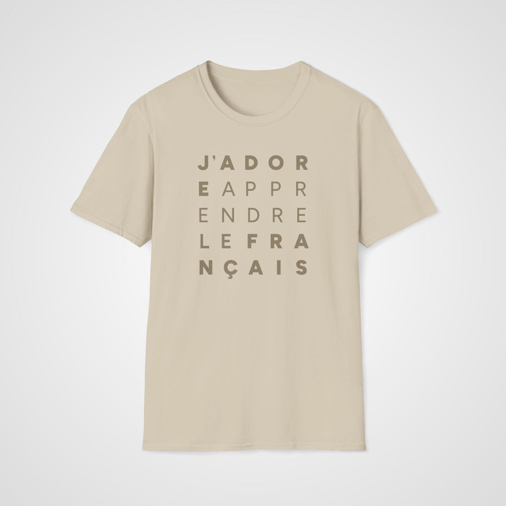 J'adore Apprendre T-Shirt in Sand