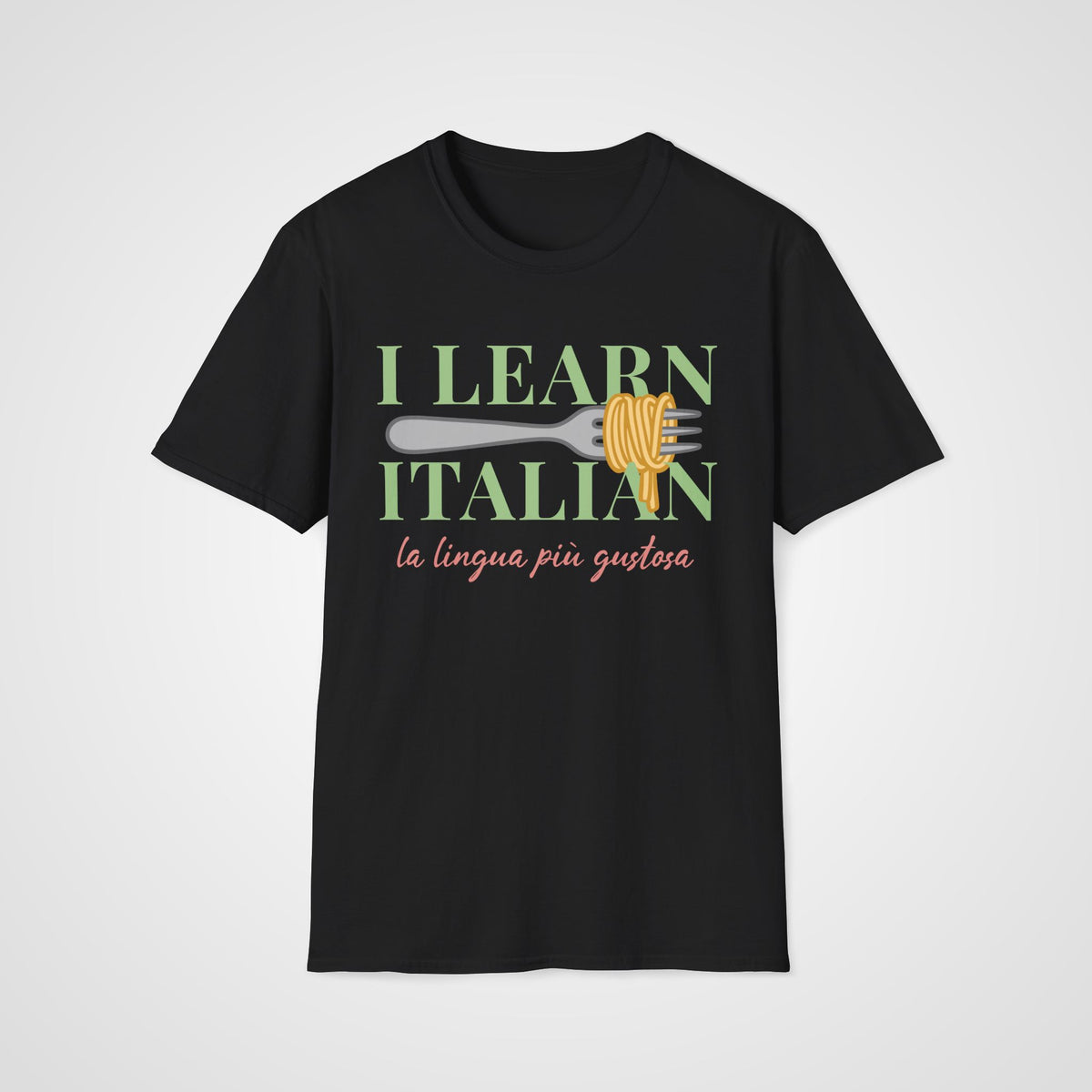 Tasty Language Pasta T-Shirt in Black