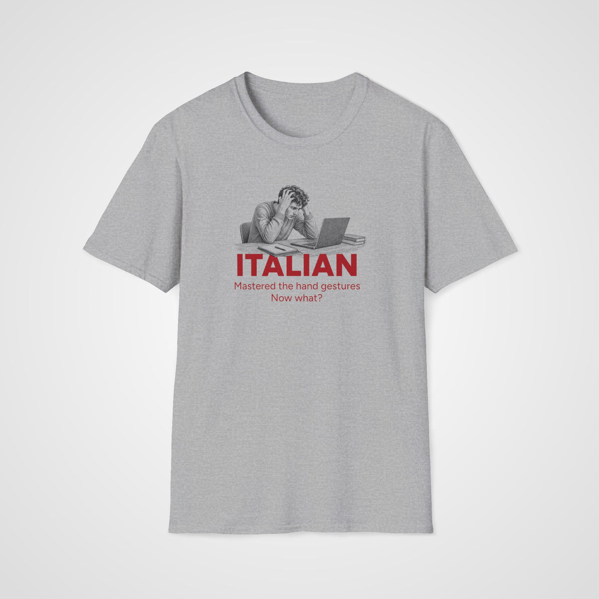 Italian Hand Gestures T-Shirt in Sport Gray
