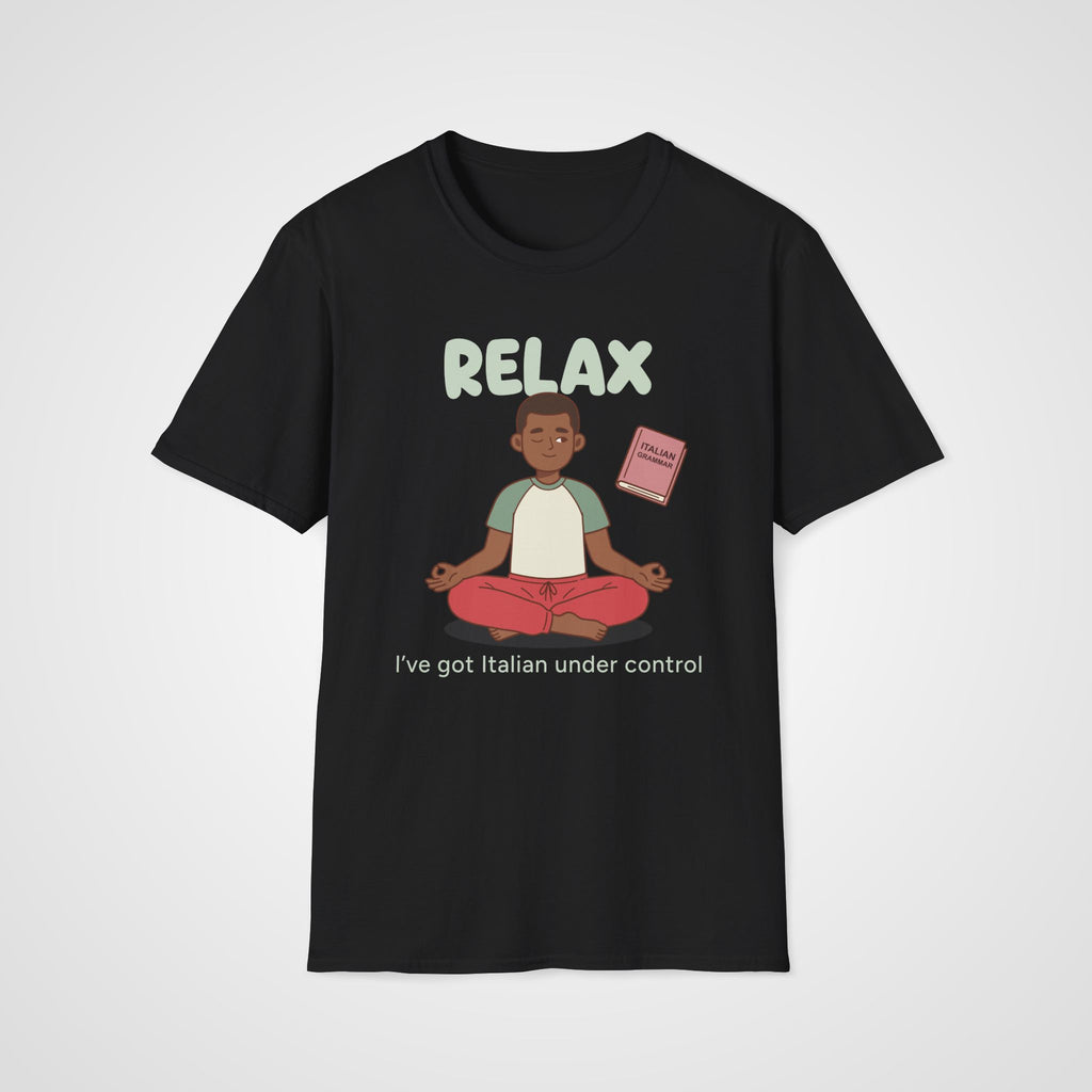 Relax Italian Learner T-Shirt in Black