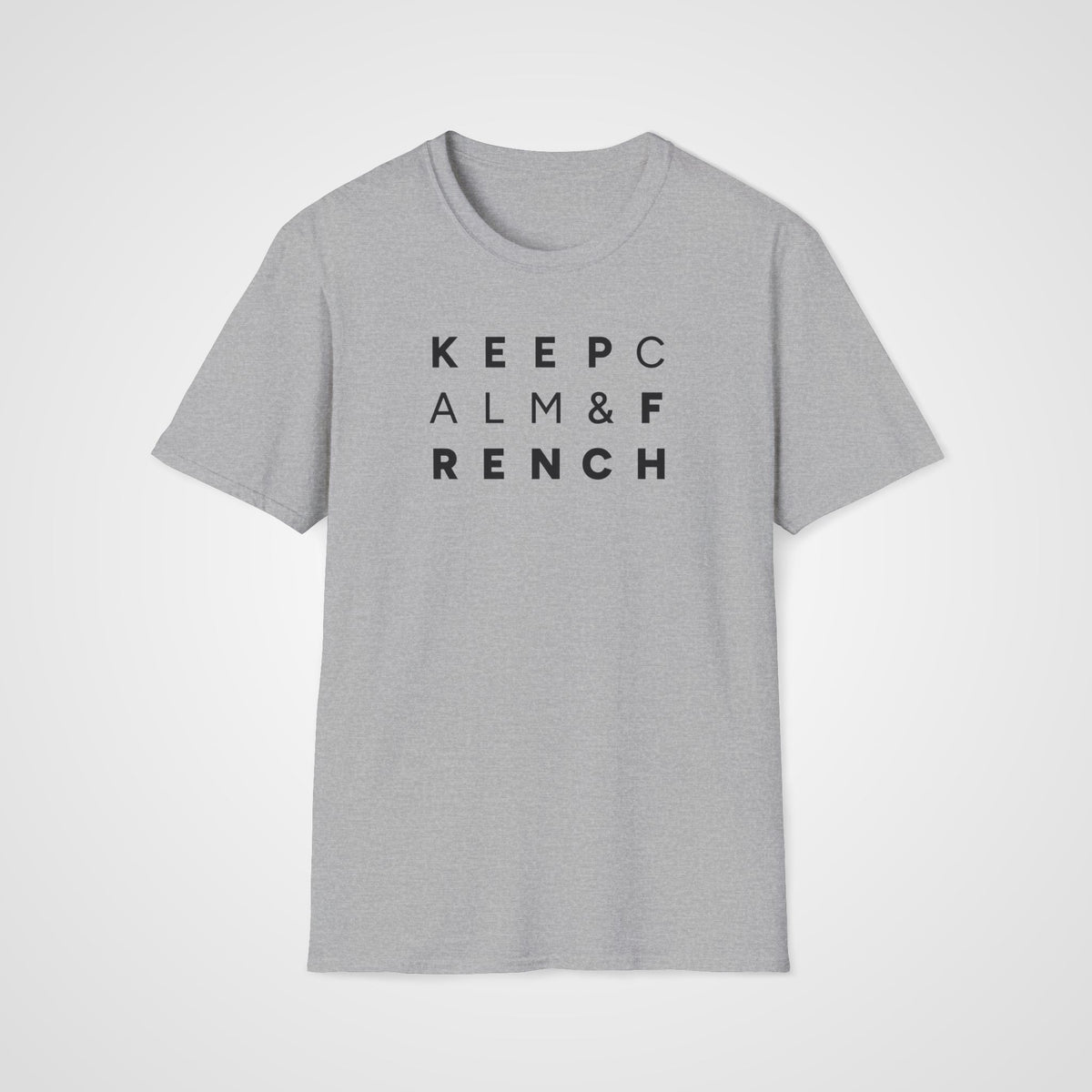 Keep Calm & French T-Shirt in Sport Gray