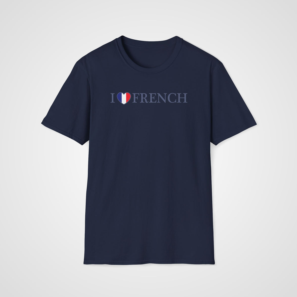 I Love French Flag Heart T-Shirt in Navy