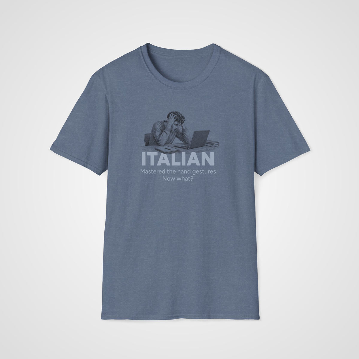 Italian Hand Gestures T-Shirt in Heather Indigo