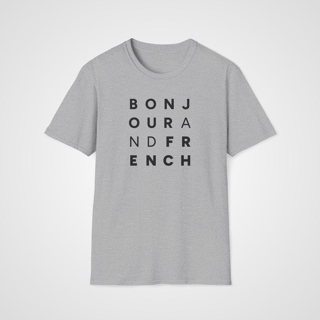 Bonjour & French T-Shirt in Sport Gray