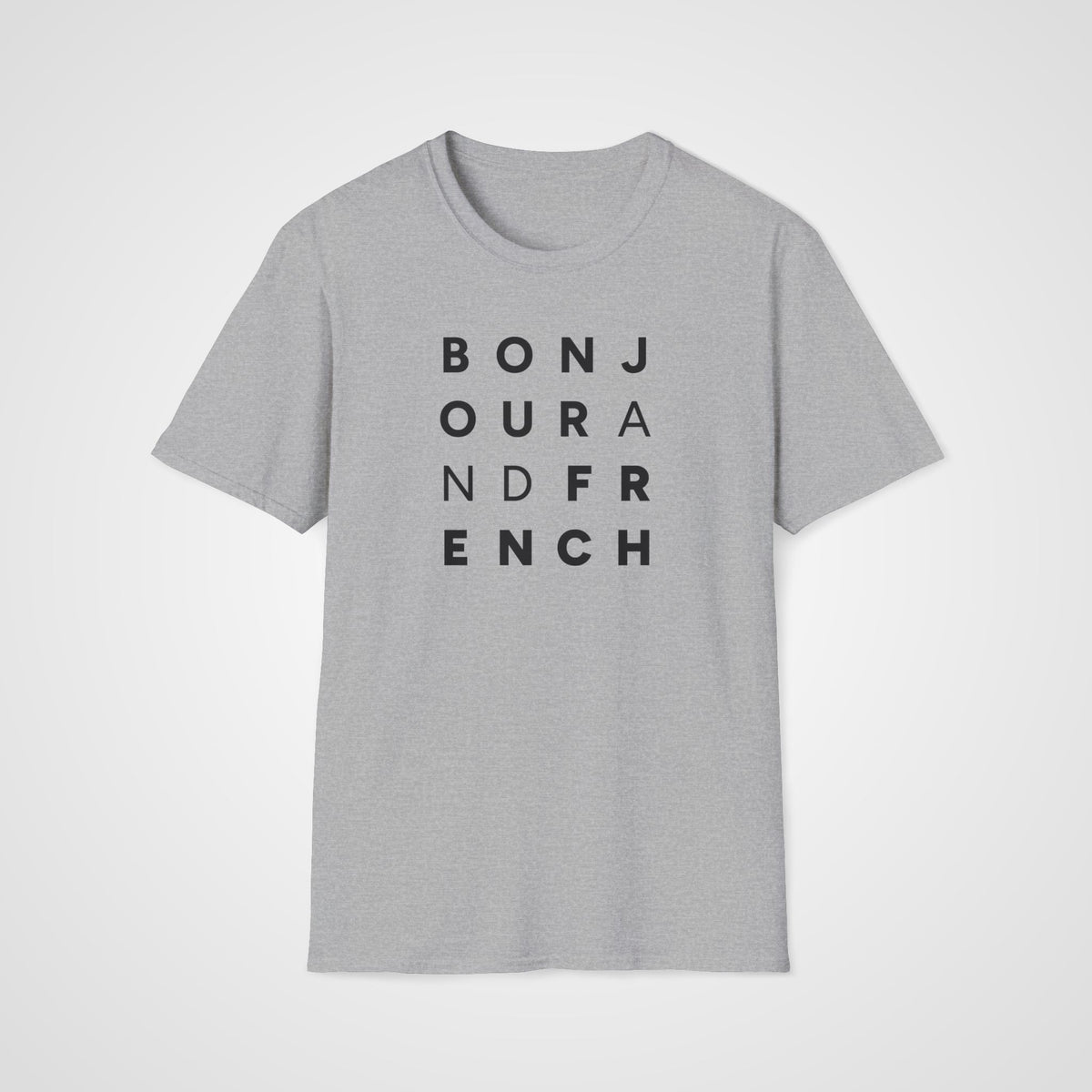Bonjour & French T-Shirt in Sport Gray
