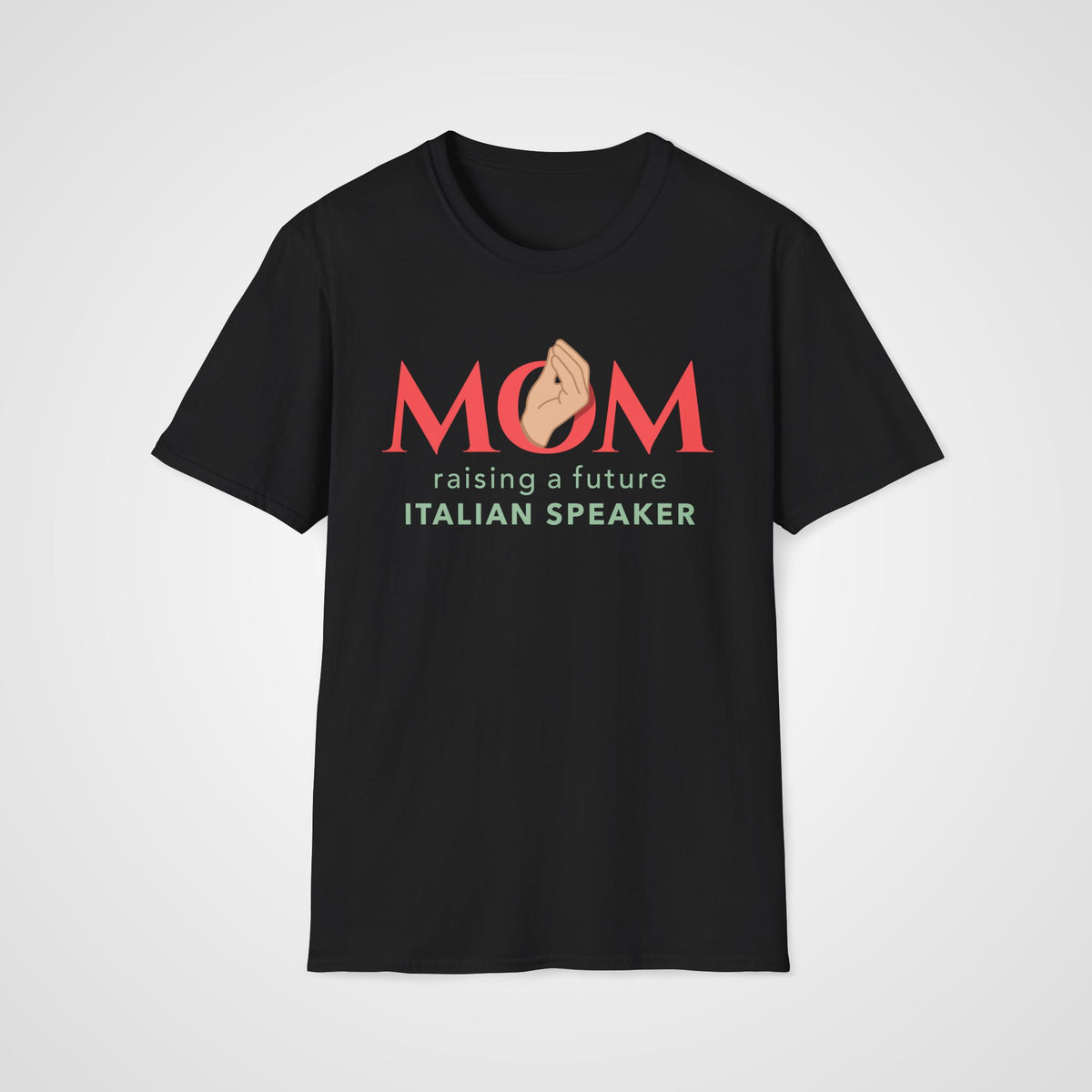 Italian Learner Mom T-Shirt in Black