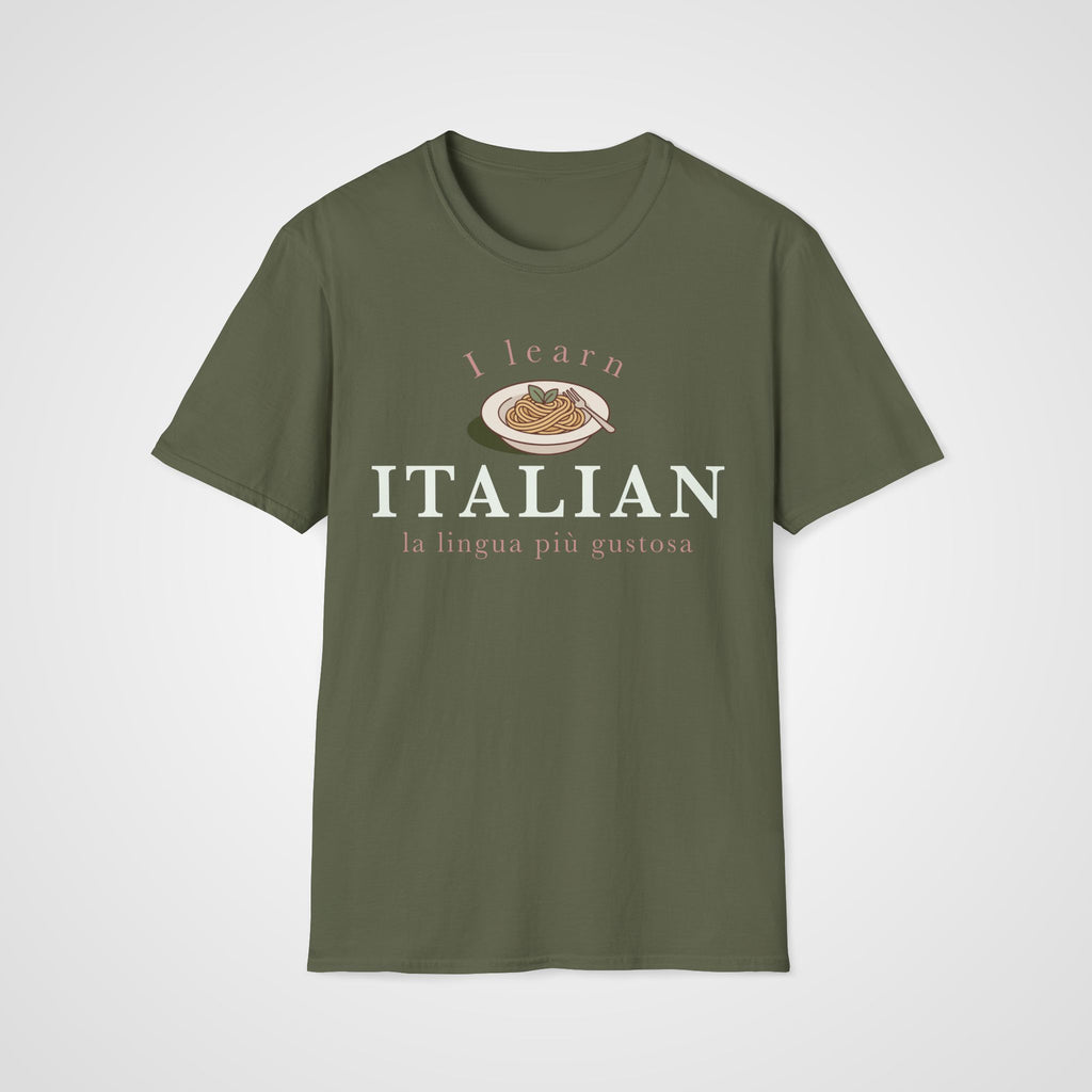 Italian Tasty Language T-Shirt in Military Green