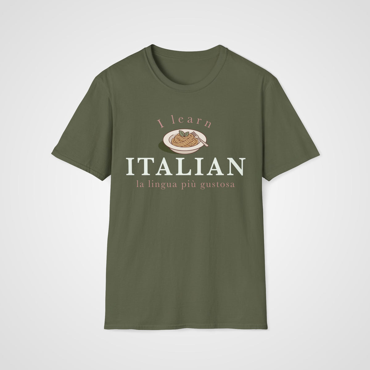 Italian Tasty Language T-Shirt in Military Green