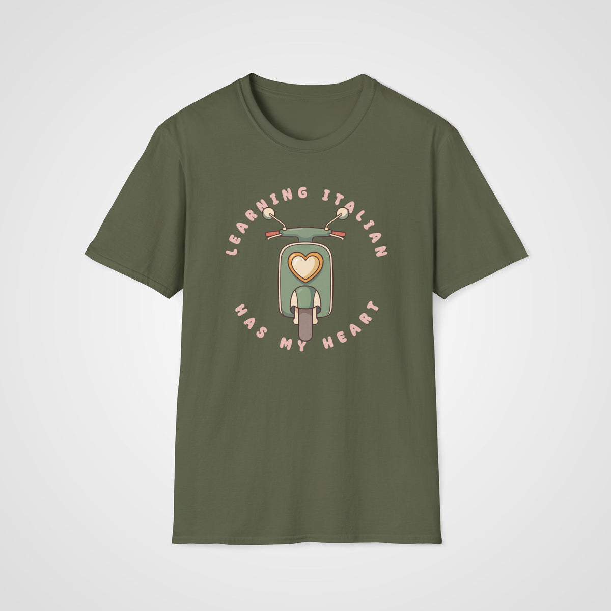 Italian Has My Heart T-Shirt in Military Green