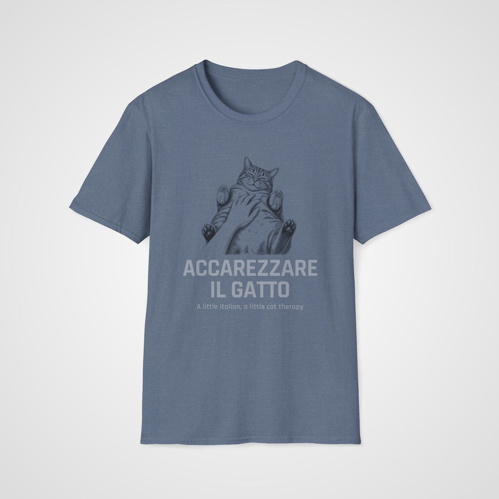 Accarezzare il Gatto T-Shirt in Heather Indigo