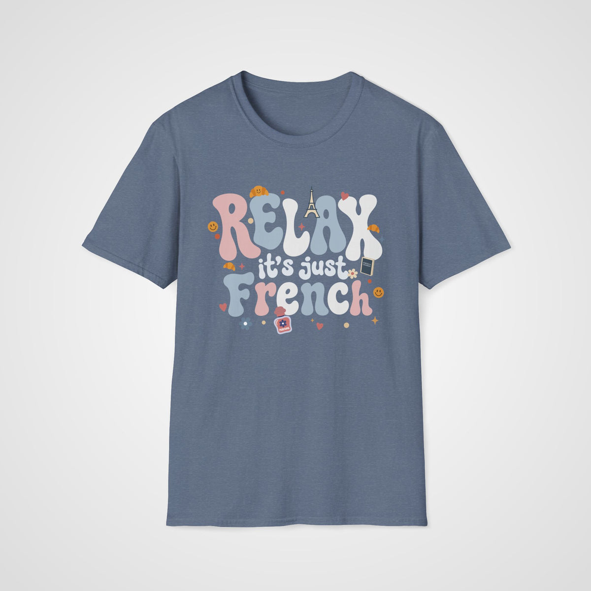 Relax It's Just French T-Shirt in Heather Indigo